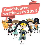 Logo mit dem Schriftzug Geschichtenwettbewerb 2025 