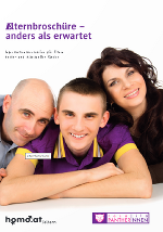 Auf der Titelseite sind drei Personen: Vater Sohn Mutter