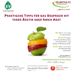 Bild in Form eines Apfels mit verschiedenen Schichten: grüner Apfel, Zitrone, Orange, roter Apfel, grüner Apfel