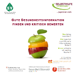 Bild in Form eines Apfels mit verschiedenen Schichten: grüner Apfel, Zitrone, Orange, roter Apfel, grüner Apfel