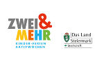 Landesemblem mit dem Schriftzug Kinder-Ferien-Aktivwochen mit dem Logo Land Steiermark Landesemblem mit dem Schriftzug Kinder-Ferien-Aktivwochen mit dem Logo Land Steiermark